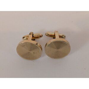 vintage Gold-Tone Round Textured Cufflinks